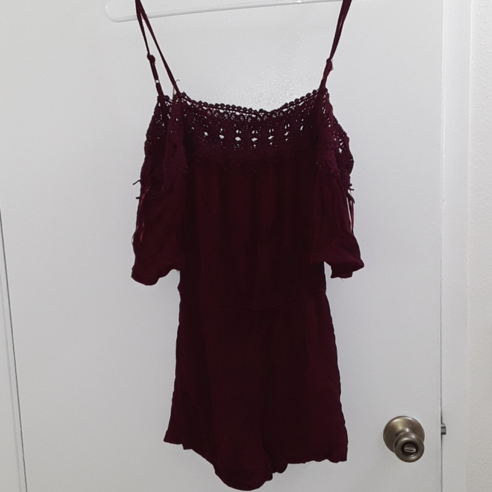 Burgundy Romper